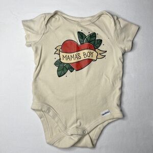 Mama's Boy Biker Tattoo Custom Made 3-6m Onesie Bodysuit Short Sleeved